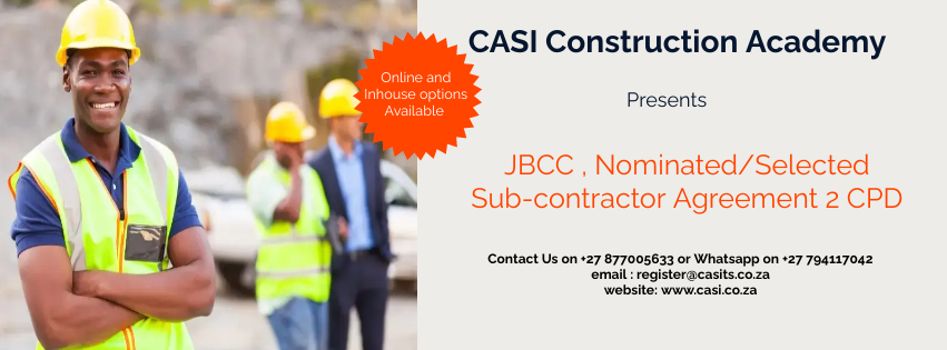JBCC Nominated Selected Sub-contractor Agreement 2 CPD -